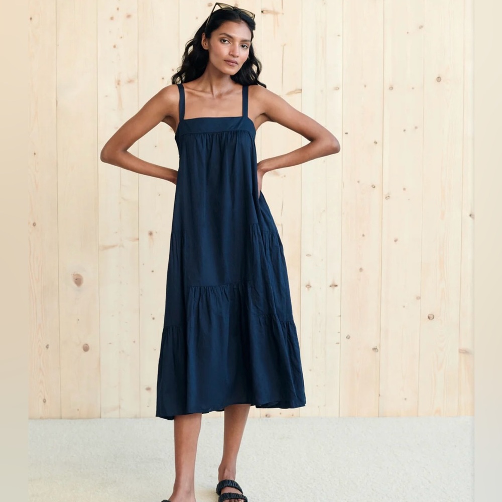 Jenni Kayne | Cotton/Linen Summer Dress | Navy |  XL
